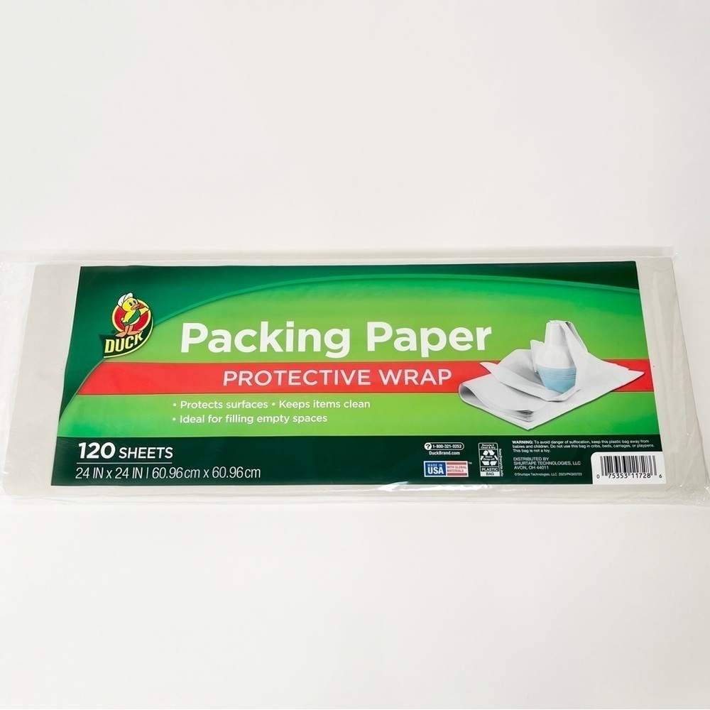 Duck White Packing Paper 120 Sheets Pack (4)